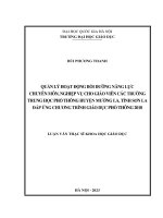 quản lý hoạt động bồi dưỡng năng lực chuyên môn nghiệp vụ cho giáo viên các trường thpt huyện mường la tỉnh sơn la đáp ứng chương trình giáo dục phổ thông 2018
