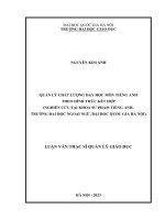 quản lý chất lượng dạy học môn tiếng anh theo hình thức kết hợp nghiên cứu tại khoa sư phạm tiếng anh trường đại học học ngoại ngữ đại học quốc gia hà nội