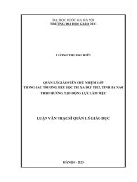 quản lý giáo viên chủ nhiệm lớp trong các trường tiểu học xã duy tiên tỉnh hà nam theo hướng tạo động lực làm việc