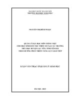 quản lý dạy học môn tiếng việt cho học sinh dân tộc thiểu số tại các trường tiểu học huyện lục yên tỉnh yên bái theo hướng phát triển năng lực giao tiếp