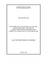 phát triển năng lực dạy học của giáo viên trung học cơ sở đáp ứng chương trình giáo dục phổ thông 2018 nghiên cứu tại thị xã sơn tây thành phố hà nội