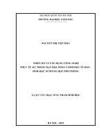 luận văn thiết kế và ứng dụng công nghệ thực tế ảo trong dạy học phần 2 sinh học tế bào sinh học 10 trung học phổ thông