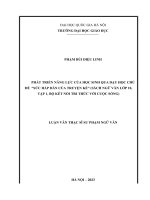 phát triển năng lực của học sinh qua dạy học chủ đề sức hấp dẫn của truyện kể sách ngữ văn lớp 10 tập 1 bộ kết nối tri thức với cuộc sống