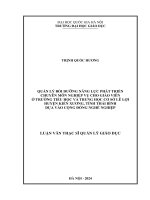 quản lý bồi dưỡng năng lực phát triển chuyên môn nghiệp vụ cho giáo viên ở trường ththcs lê lợi huyện kiến xương tỉnh thái bình dựa vào cộng đồng nghề nghiệp
