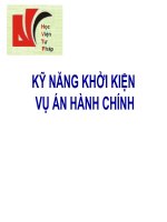Bài giảng KỸ NĂNG KHỞI KIỆN  VỤ ÁN HÀNH CHÍNH ( 5 nội dung ) 