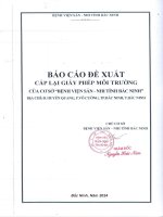 báo cáo đề xuất cấp lại gpmt bệnh viện sản nhi bắc ninh