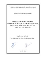 Giáo dục chủ nghĩa yêu nước xã hội chủ nghĩa cho thanh niên ở các tỉnh miền Trung nước Cộng hòa Dân chủ Nhân dân Lào hiện nay