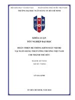 hoàn thiện hệ thống kiểm soát nội bộ tại ngân hàng tmcp công thương việt nam chi nhánh thủ đức