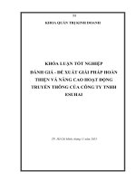 Đánh giá   Đề xuất giải pháp hoàn thiện và nâng cao hoạt Động truyền thông của công ty TNHH Esuhai