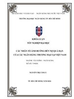 các nhân tố ảnh hưởng đến nợ quá hạn của các ngân hàng thương mại tại việt nam