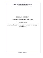 BÁO CÁO ĐỀ XUẤTCẤP GIẤY PHÉP MÔI TRƯỜNGCủa dự án đầu tư“ĐẦU TƯ XÂY DỰNG NHÀ MÁY WINNERCOM GIA LẬP”(GIAI ĐOẠN I)