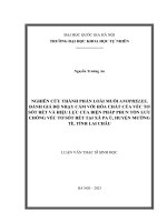 Nghiên cứu thành phần loài muỗi anopheles, Đánh giá Độ nhạy cảm với hoá chất của véc tơ sốt rét và hiệu lực của biện pháp phun tồn lưu chống véc tơ sốt rét tại xã pa Ủ, huyện mường tè, tỉnh lai châu