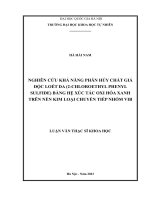 Nghiên cứu khả năng phân hủy chất giả Độc loét da (2 chloroethyl phenyl sulfide) bằng hệ xúc tác oxi hóa xanh trên nền kim loại chuyển tiếp nhóm vib
