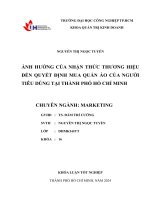 khóa luận tốt nghiệp ảnh hưởng của nhận thức thương hiệu đến quyết định mua quần áo của người tiêu dùng tại thành phố hồ chí minh