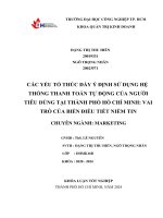 khóa luận tốt nghiệp các yếu tố thúc đẩy ý định sử dụng hệ thống thanh toán tự động của người tiêu dùng tại thành phố hồ chí minh vai trò của biến điều tiết niềm tin