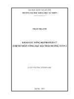 Khảo sát nồng Độ protein c7 Ở bệnh nhân võng mạc Đái tháo Đường tuýp 2