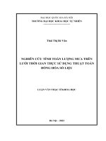 Nghiên cứu tính toán lượng mưa trên lưới thời gian thực sử dụng thuật toán Đồng hóa số liệu