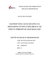 khóa luận tốt nghiệp giải pháp nâng cao sự hài lòng của khách hàng về chất lượng dịch vụ tại công ty tnhh mtv du lịch trạng việt
