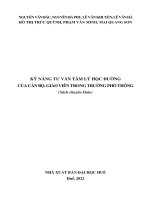 KỸ NĂNG TƢ VẤN TÂM LÝ HỌC ĐƢỜNG CỦA CÁN BỘ, GIÁO VIÊN TRONG TRƯỜNG PHỔ THÔNG