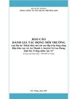 BÁO CÁO ĐÁNH GIÁ TÁC ĐỘNG MÔI TRƯỜNG của Dự án “Khai thác mỏ cát san lấp trên lòng sông Hậu khu vực xã An Thạnh 1, huyện Cù Lao Dung, tỉnh Sóc Trăng (khu vực 1)”