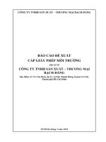 BÁO CÁO ĐỀ XUẤTCẤP GIẤY PHÉP MÔI TRƢỜNGcủa cơ sởCÔNG TY TNHH SẢN XUẤT – THƢƠNG MẠIBẠCH ĐẰNG