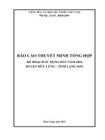 BÁO CÁO THUYẾT MINH TỔNG HỢPKẾ HOẠCH SỬ DỤNG ĐẤT NĂM 2024HUYỆN HỮU LŨNG - TỈNH LẠNG SƠN