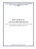 BÁO CÁO ĐỀ XUẤTCẤP GIẤY PHÉP MÔI TRƯỜNGcủa Dự án “Cải tạo nâng cấp, mở rộng Bệnh viện Bảo vệ sức khỏe tâmthần tỉnh Quảng Ninh (Hạng mục bệnh viện)
