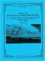 BÁO CÁO |ĐÁNH GIÁ TÁC ĐỌNG MOI TRUONGDỰ ÁN: ĐẦU TƯ XÂY DỰNG BẾN CẢNG TỔNG HỢPBẮC VÂN PHONG GIAI DOAN MỞ ĐẦU
