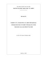 Nghiên cứu Ảnh hưởng của biến Đổi khí hậu tới hệ sinh thái ven biển tỉnh quảng ninh nhằm Đề xuất các giải pháp Ứng phó