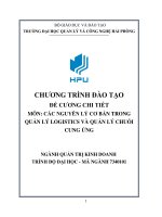 Các nguyên lý cơ bản trong quản lý logistics và quản lý chuỗi cung Ứng