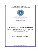 Các tội mua bán người nghiên cứu so sánh giữa luật hình sự việt nam và pháp luật thái lan