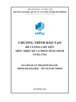 Thiết kế và phân tích chuỗi cung Ứng