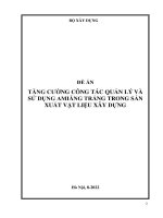 ĐỀ ÁNTĂNG CƯỜNG CÔNG TÁC QUẢN LÝ VÀSỬ DỤNG AMIĂNG TRẮNG TRONG SẢNXUẤT VẬT LIỆU XÂY DỰNG