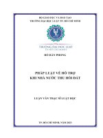 Pháp luật về hỗ trợ khi nhà nước thu hồi Đất