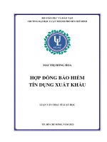 Hợp Đồng bảo hiểm tín dụng xuất khẩu