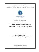 Chi phí liên quan Đến thừa kế theo pháp luật dân sự việt nam