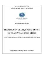 Thẩm quyền của hội Đồng xét xử sơ thẩm vụ Án hành chính