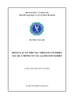 Pháp luật về tiếp tục niêm yết cổ phiếu sau quá trình cơ cấu lại doanh nghiệp