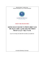 Kiểm soát hành vi phân biệt giá Để hạn chế cạnh tranh theo pháp luật việt nam