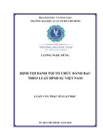 Định tội danh tội tổ chức Đánh bạc theo luật hình sự việt nam