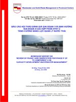 BÁO CÁO HỘI THẢO ĐÁNH GIÁ GIAI ĐOẠN I VÀ ĐỊNH HƯỚNG GIAI ĐOẠN II CỦA HỢP PHẦN HTKT 2 TĂNG CƯỜNG NĂNG LỰC QUẢN LÝ NƯỚC THẢI