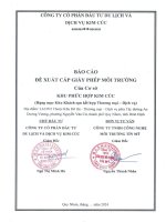 Báo cáo đề xuất cấp giấy phép môi trường của cơ sở “Khu phức hợp Kim Cúc” (hạng mục Khu Khách Sạn kết hợp thương mại – dịch vụ) của Công ty Cổ phần Đầu tư Du lịch và Dịch vụ Kim Cúc