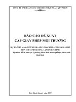 BÁO CÁO ĐỀ XUẤT CẤP GIẤY PHÉP MÔI TRƢỜNG DỰ ÁN: NHÀ MÁY GIẾT MỔ GIA SÚC, GIA CẦM TẬP TRUNG VÀ CHẾ BIẾN THỰC PHẨM ĐÔNG LẠNH NHƠN BÌNH