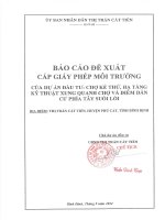 Báo cáo đề xuất cấp giấy phép môi trường Dự án Chợ Kẻ Thử, hạ tầng kỹ thuật xung quanh chợ và điểm dân cư phía Tây suối Lồi