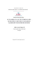 Sự tác Động của các yếu tố dịch vụ Đến sự hài lòng và bất mãn của du khách tại Điểm Đến thành phố hồ chí minh