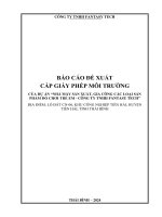 BÁO CÁO ĐỀ XUẤT CẤP GIẤY PHÉP MÔI TRƯỜNG CỦA DỰ ÁN “NHÀ MÁY SẢN XUẤT, GIA CÔNG CÁC LOẠI SẢN PHẨM ĐỒ CHƠI TRẺ EM - CÔNG TY TNHH FANTASY TECH”