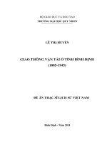 Luận văn giao thông vận tải Ở tỉnh bình Định (1885 1945)