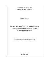 Dạy học Đọc hiểu văn bản truyện lịch sử cho học sinh lớp 8 theo Định hướng phát triển năng lực