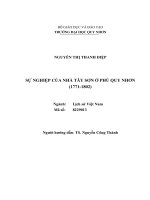 Luận văn sự nghiệp của nhà tây sơn Ở phủ quy nhơn (1771 1802)