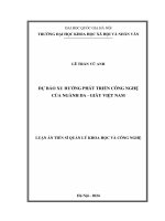 Dự báo xu hướng phát triển công nghệ của ngành da   giày việt nam